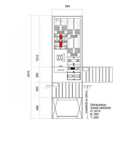 GSAB ZAS Bezug 1 Zähler bis 80A inkl. Sondertarifmessung