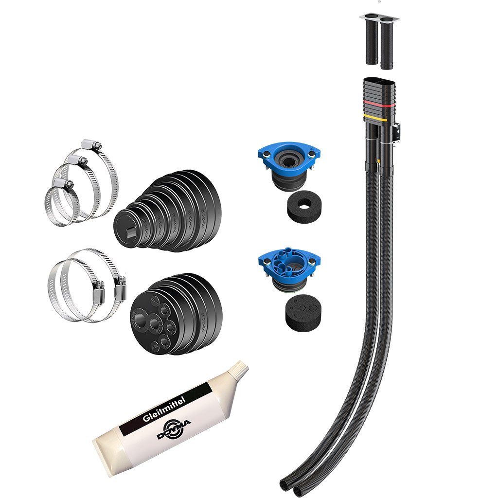 DOYMA 2-Spartenhauseinführung Basic R2 für nichtunterkellerte Gebäude (konfigurierbar)