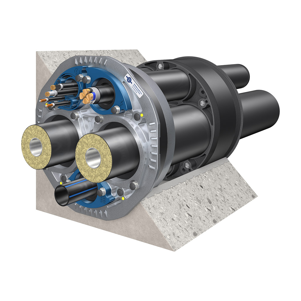 DOYMA Mehrspartenhauseinführung für unterkellerte Gebäude Nova 2-FW (Fernwärme)
